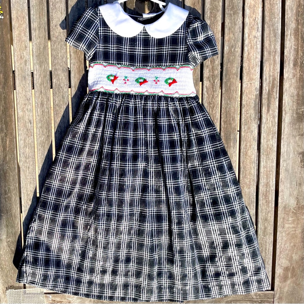 6X Rare Editions Christmas Holiday Satin and Smocking Party Dress